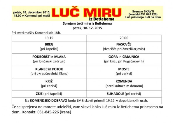 LUČ MIRU